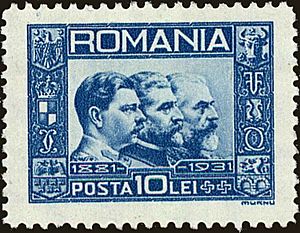 1931 The 50th Anniversary of the Kingdom Romania - Kings-Karl-II-Ferdinand-I-and-Karl-I