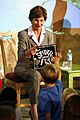 20061027 - Laura Bush holding "The Spider and the Fly" by Mary Howitt