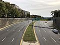 2018-10-25 13 51 18 View west along Interstate 66 (Potomac River Freeway) from the overpass for Triangle Park-Virginia Avenue-New Hampshire Avenue-25th Street in Washington, D.C.