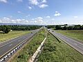 2019-07-09 10 33 05 View north along Interstate 81 from the overpass for Virginia State Route 42 (West Reservoir Road) in Woodstock, Shenandoah County, Virginia
