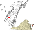 Accomack County Virginia incorporated and unincorporated areas Bobtown highlighted