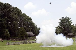 Airborne anvil--part of the Museum's July 4th Anvil Shoot celebration