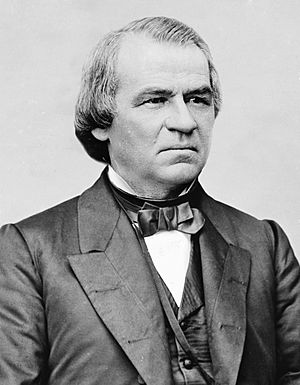 Monochrome photograph of the upper body of Andrew Johnson
