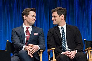 Andrew Rannells and Justin Bartha at PaleyFest 2013