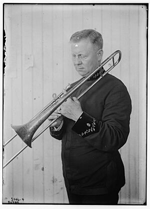 Arthur Willard Pryor with his trombone in 1920