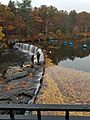 Blackstone River dam and reservoir fishing in Blackstone Massachusetts MA USA
