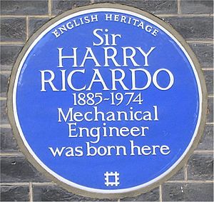 Blue plaque Harry Ricardo