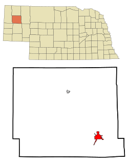 Location of Alliance within Nebraska and Box Butte County