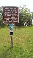 Cave Point County Park sign, Sevastopol, Door County, Wisconsin