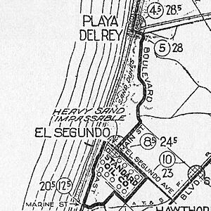 El Segundo sand dunes 1918 "heavy sand impassable"