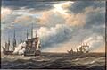 Engel Hoogerheyden - Het zeegevecht bij Cadiz tussen de Nederlandse fregatten Castor en Briel en de Engelse fregatten Crescent en Flora - A.0477(01)c - Het Scheepvaartmuseum
