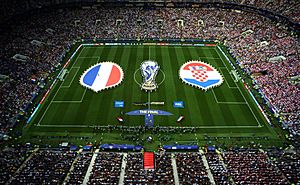 Final of the Soccer World Cup Russia between the national teams of France and Croatia