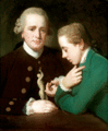 George Romney - Robert, 9th Baron Petre demonstrating the use of an écorché figure to his son, Robert Edward