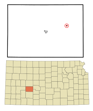 Location within Hodgeman County and Kansas