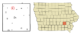 Keokuk County Iowa Incorporated and Unincorporated areas Keswick Highlighted