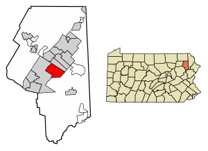 Location of Dunmore in Lackawanna County, Pennsylvania