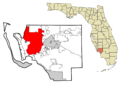 Lee County Florida Incorporated and Unincorporated areas Cape Coral Highlighted