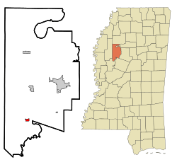 Location of Morgan City, Mississippi