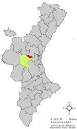 Localització de Xest respecte del País Valencià