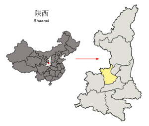 Location of Xianyang Prefecture within Shaanxi