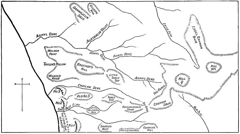 Map of Chunuk Bair battle