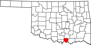 Map of Oklahoma highlighting Marshall County