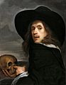 Michael Sweerts - self portrait with a skull c.1660