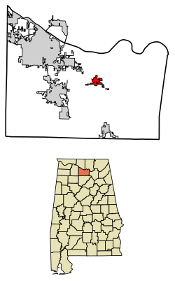 Location of Somerville in Morgan County, Alabama.