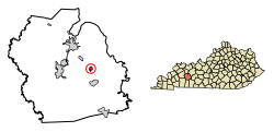 Location of Drakesboro in Muhlenberg County, Kentucky