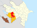 Nakhichevan and Artsakh in Azerbaijan location map
