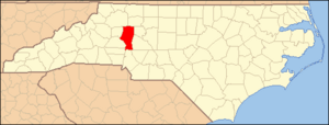 North Carolina Map Highlighting Iredell County