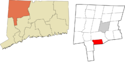 Morris' location within the Northwest Hills Planning Region and the state of Connecticut