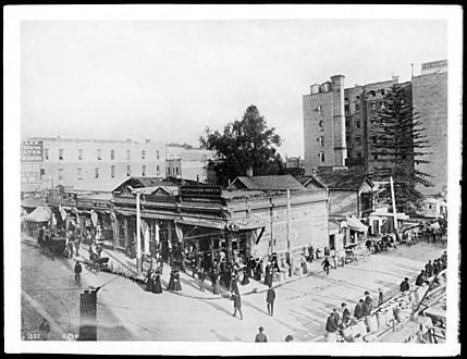 Off and Vaughn Drug Company, Fourth Street and Spring Street, ca.1890-1900 (CHS-357)