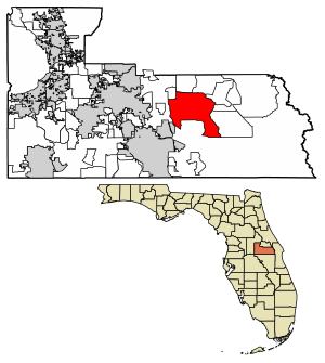 Location of Alafaya in Orange County, Florida.