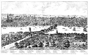 Panorama of London in 1543 Wyngaerde Section 2