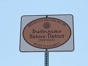 San Diego Burlingame Historic District sign