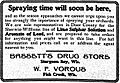 Sherwin-Williams brand Lime Sulphur and Arsenate of Lead advertisement 1911 Door County Democrat