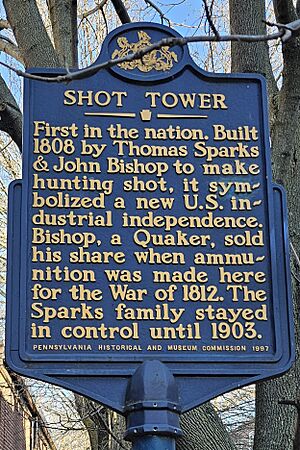 Shot Tower, Pennsylvania state historical marker