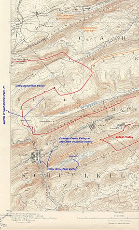 Sources of Nesquehoning creek from hzlt93sw map excerpt, drainage divides antd-en.jpg