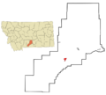Stillwater County Montana Incorporated and Unincorporated areas Absarokee Highlighted