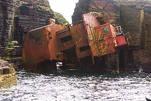 Stroma Island -shipwreck of Bettina Danica-4Aug2008