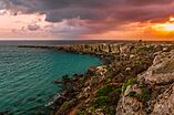 Picture of a sunrise off the coast of the Favignana Island in Sicily, Italy