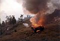 Syrian Tank burning in Tzuk Track