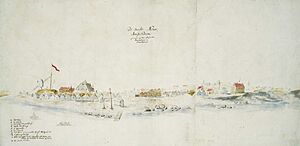 The City New Amsterdam on Manhattan (De Stadt Nieuw Amsterdam op Manhattans) Drawing 1650-1654