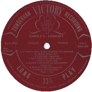 The Trumpet Sounds of Carole Reinhart Record Label 2