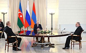 Trilateral talks with President of Azerbaijan and Prime Minister of Armenia (2022-10-31)