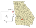 Turner County Georgia Incorporated and Unincorporated areas Rebecca Highlighted