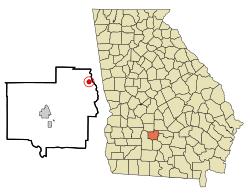 Location in Turner County and the state of Georgia
