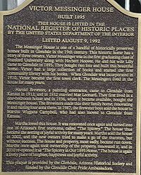Victor Messinger House Plaque