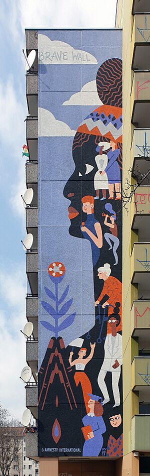 Wandmalerei Gitschiner Str 64 (Kreuz) Marielle Franco&Katerina Voronina&2021